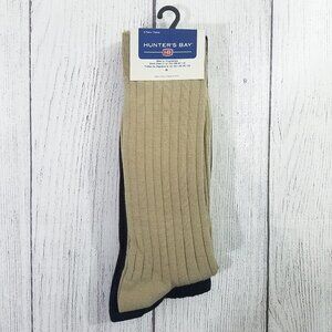 Hunter's Bay Dress Socks Men's Size 6-12 - 3 Pairs Tan/Blue/Brown